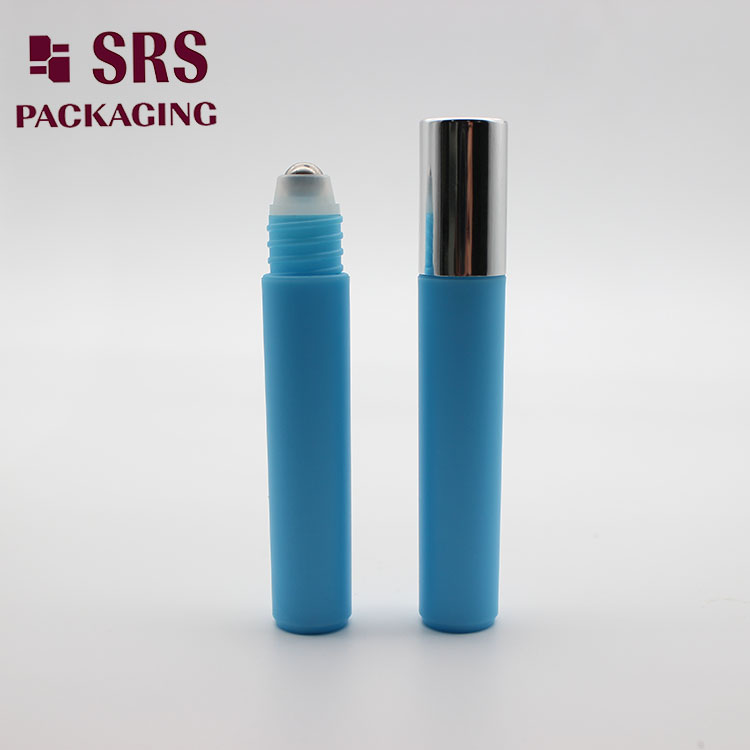 SRS Empty Mini Plastic Blue Color 7ml Roll-on Perfume Bottle